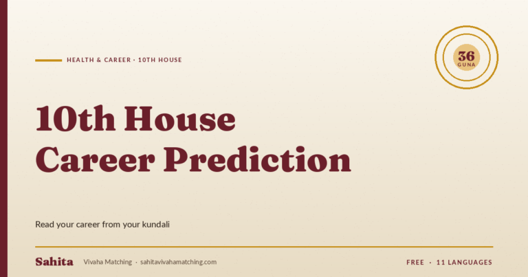 10th house career prediction — Sahita Vivaha Matching