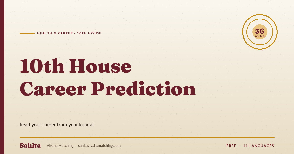 10th house career prediction — Sahita Vivaha Matching