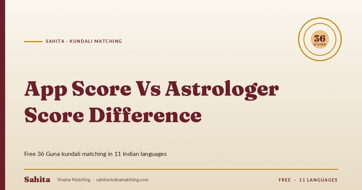 app score vs astrologer score difference — Sahita kundali matching