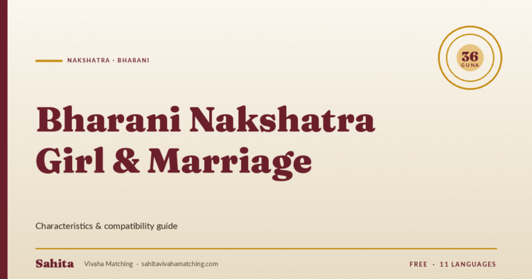 bharani nakshatra girl marriage — Sahita Vivaha Matching