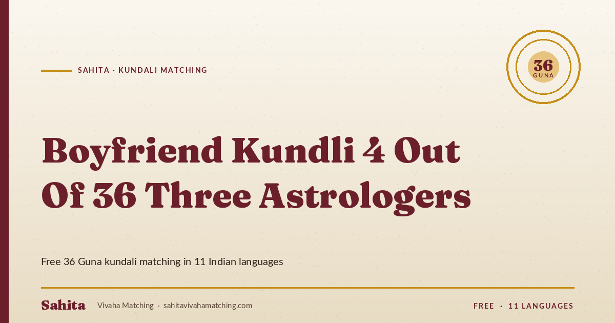 boyfriend kundli 4 out of 36 three astrologers — Sahita kundali matching