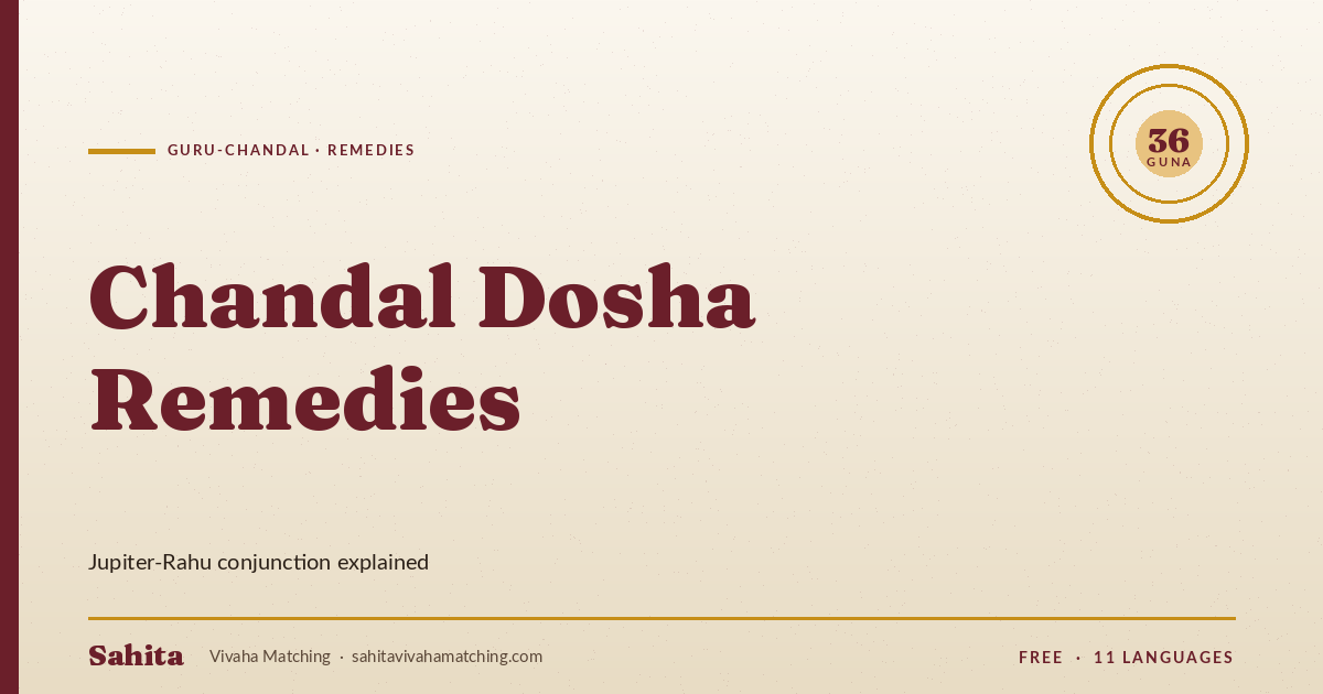 chandal dosha remedies — Sahita Vivaha Matching