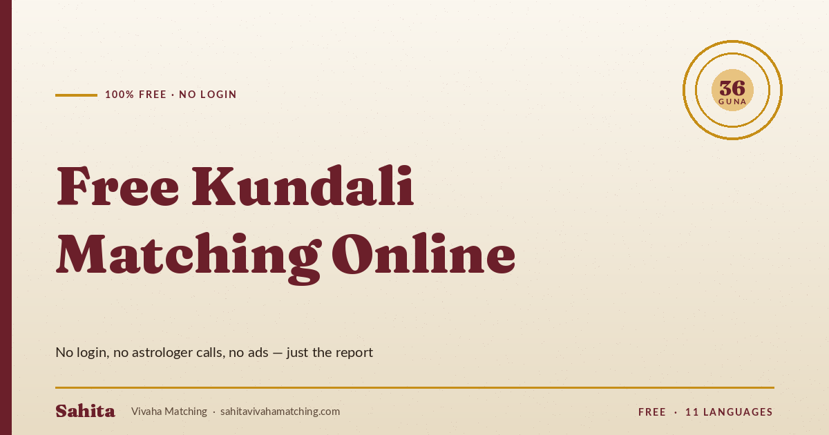 Free kundali matching online — no login by Sahita