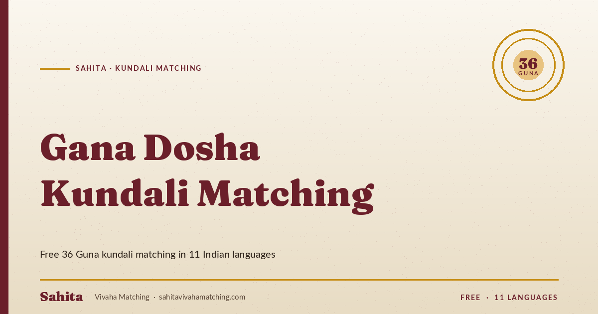 gana dosha kundali matching — Sahita kundali matching