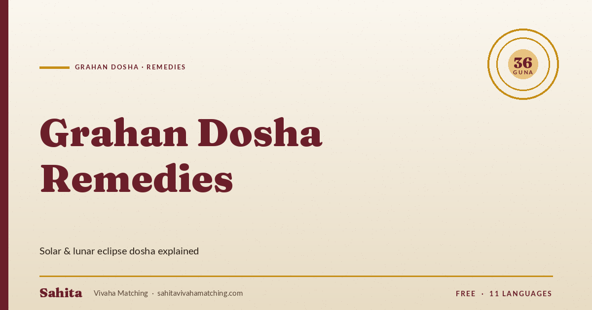 grahan dosha remedies — Sahita Vivaha Matching