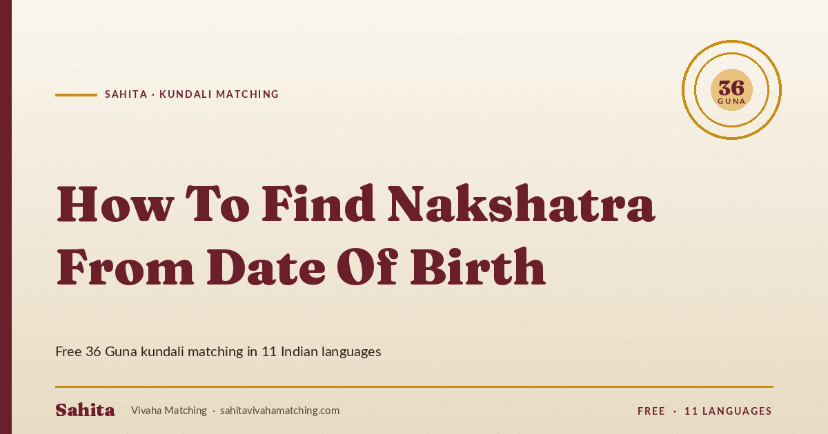 how to find nakshatra from date of birth — Sahita kundali matching