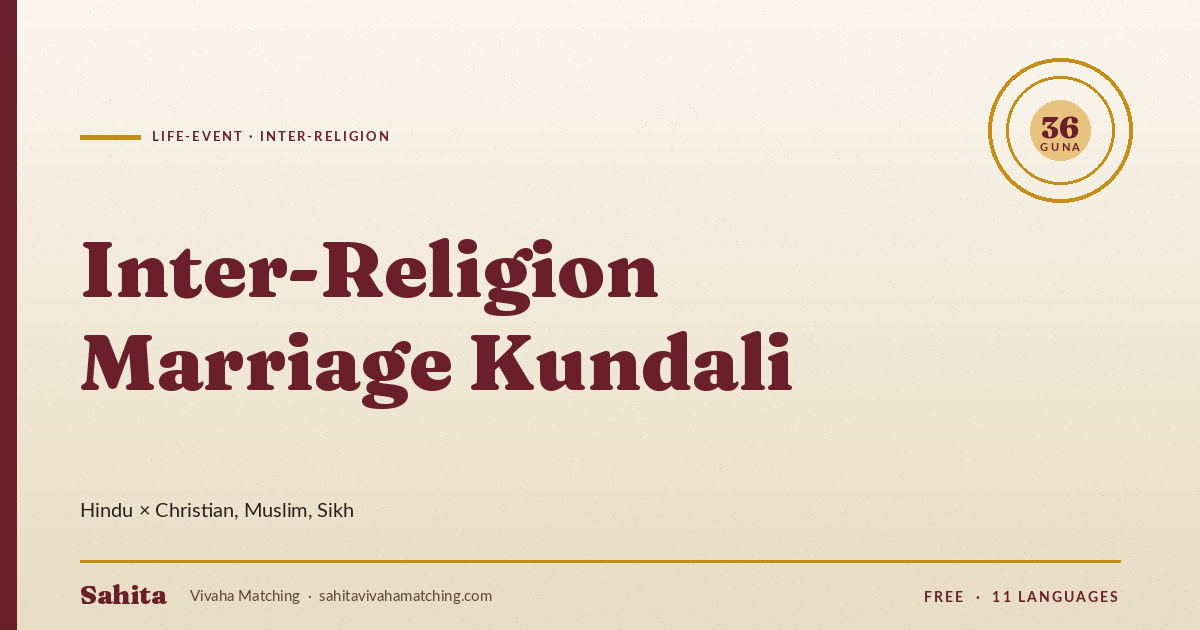 inter religion marriage kundali — Sahita Vivaha Matching