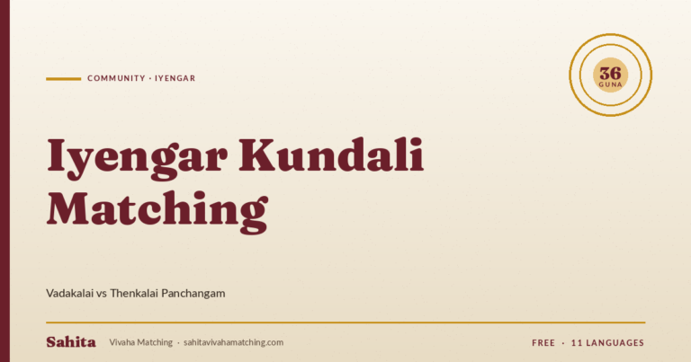 iyengar kundali matching — Sahita Vivaha Matching