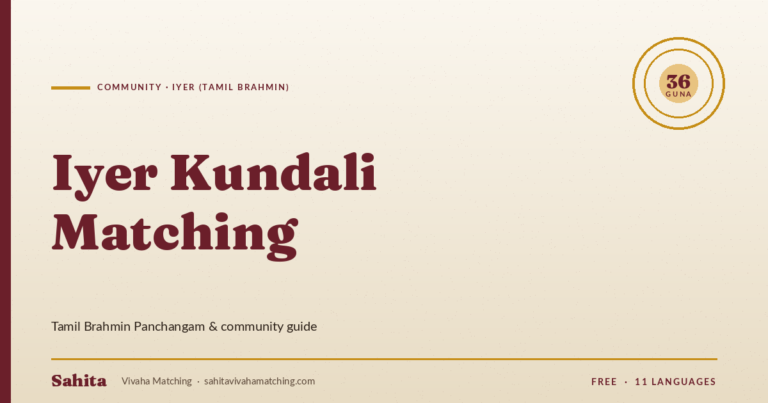 iyer kundali matching — Sahita Vivaha Matching