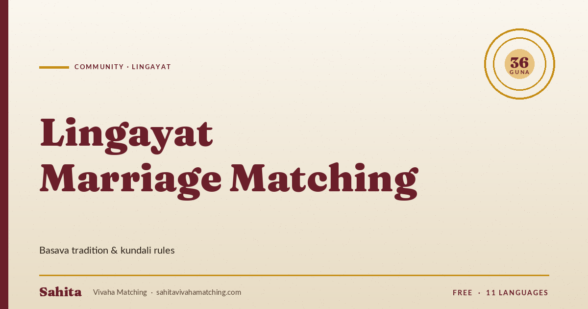 lingayat marriage matching — Sahita Vivaha Matching