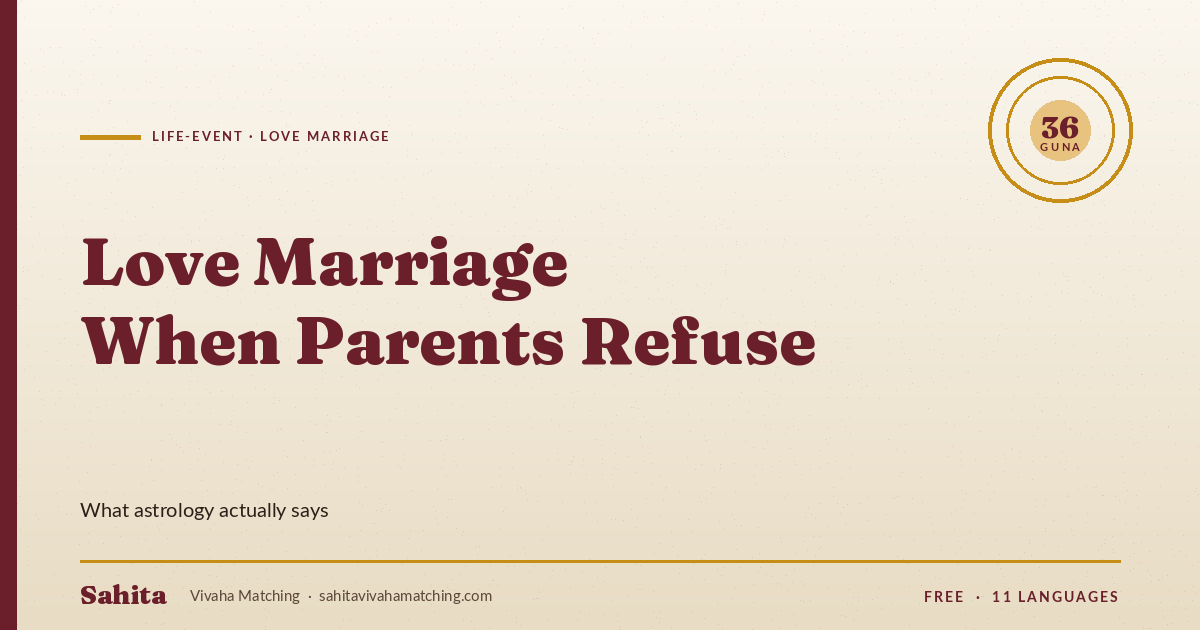 love marriage parents refuse — Sahita Vivaha Matching