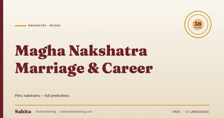 magha nakshatra marriage career — Sahita Vivaha Matching