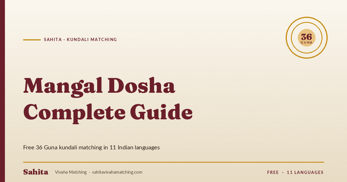 mangal dosha complete guide — Sahita kundali matching