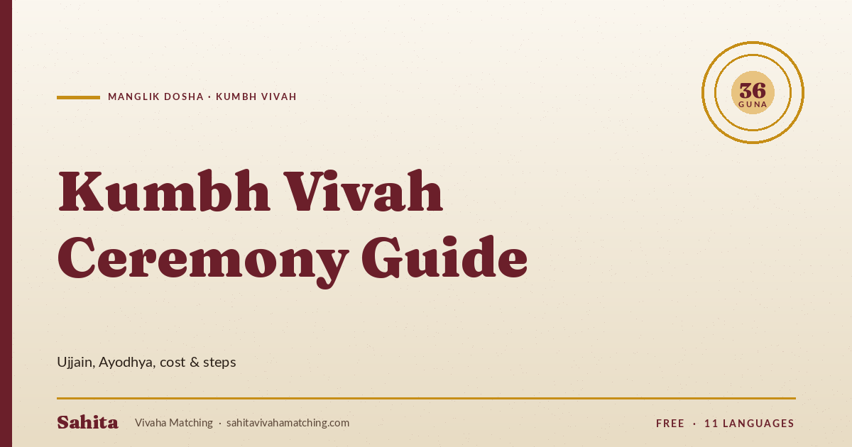 mangal dosha kumbh vivah ceremony — Sahita Vivaha Matching