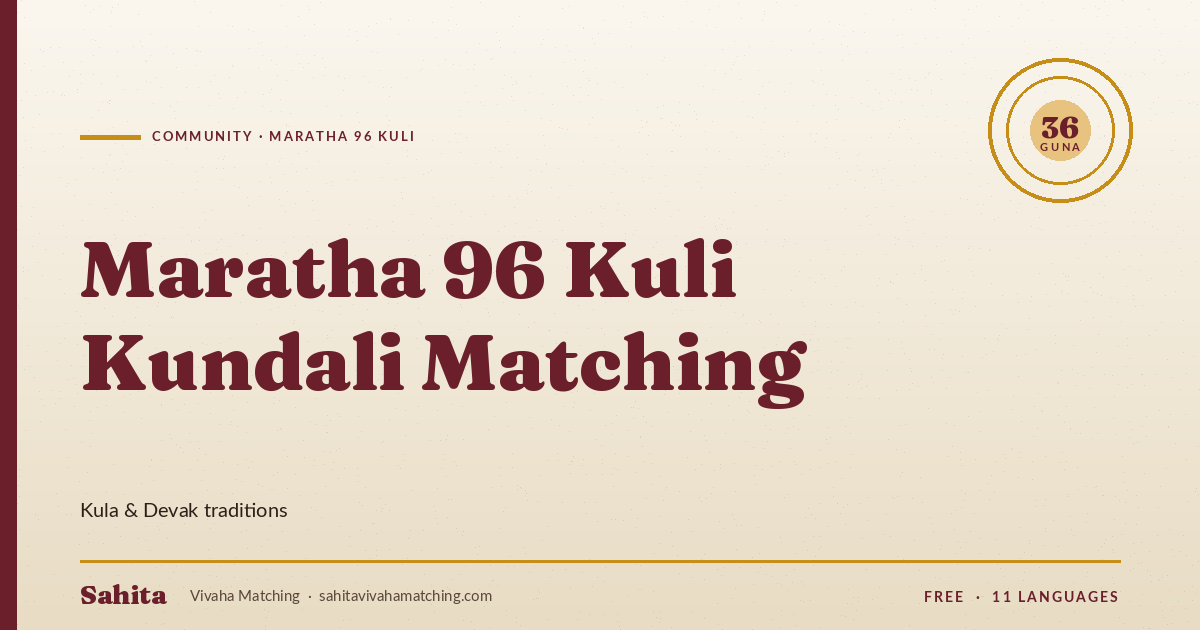 maratha 96 kuli kundali matching — Sahita Vivaha Matching