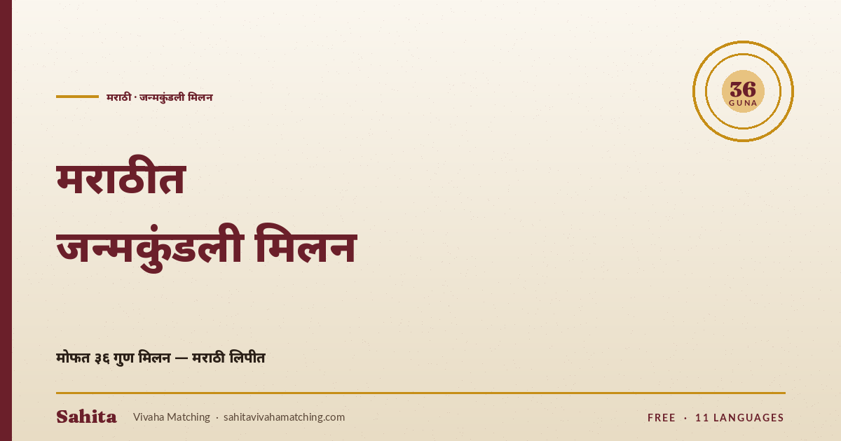 Marathi janmakshar matching — free 36 Guna by Sahita