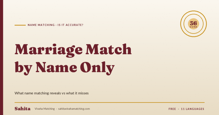 Marriage matching by name — is it accurate — by Sahita