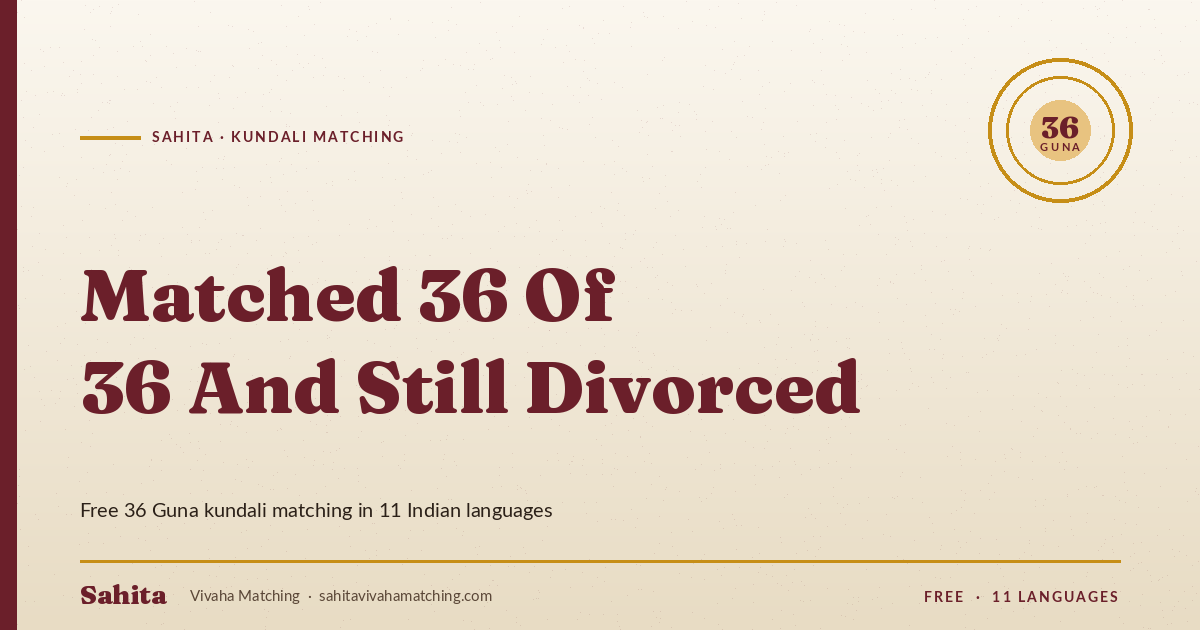 matched 36 of 36 and still divorced — Sahita kundali matching