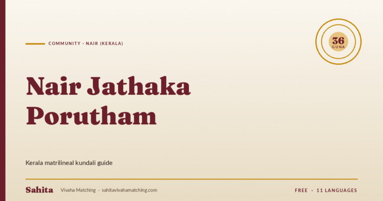 nair jathaka porutham — Sahita Vivaha Matching