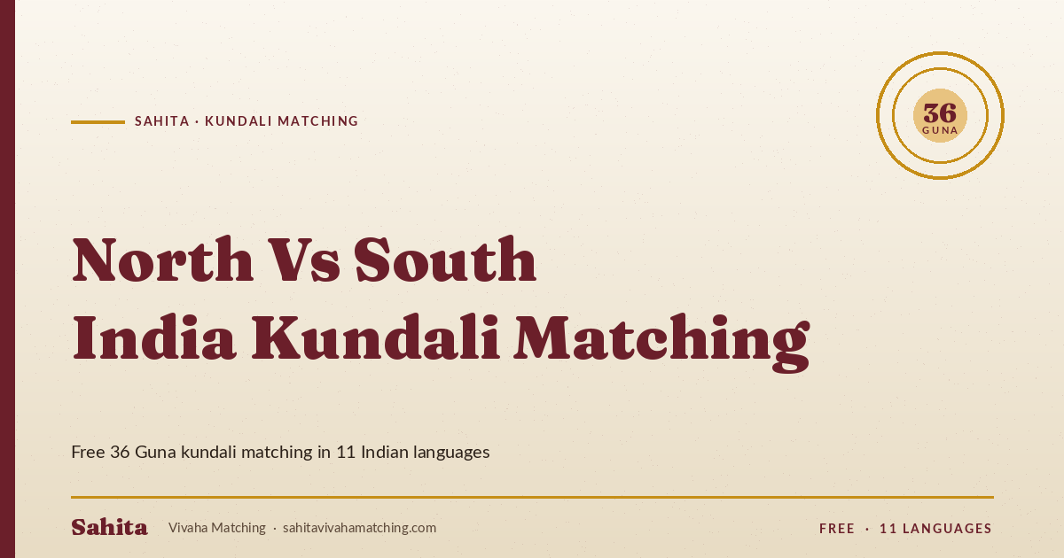 north vs south india kundali matching — Sahita kundali matching