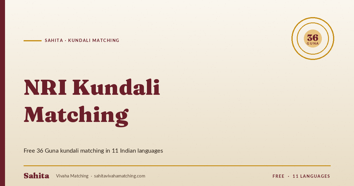 nri kundali matching — Sahita kundali matching