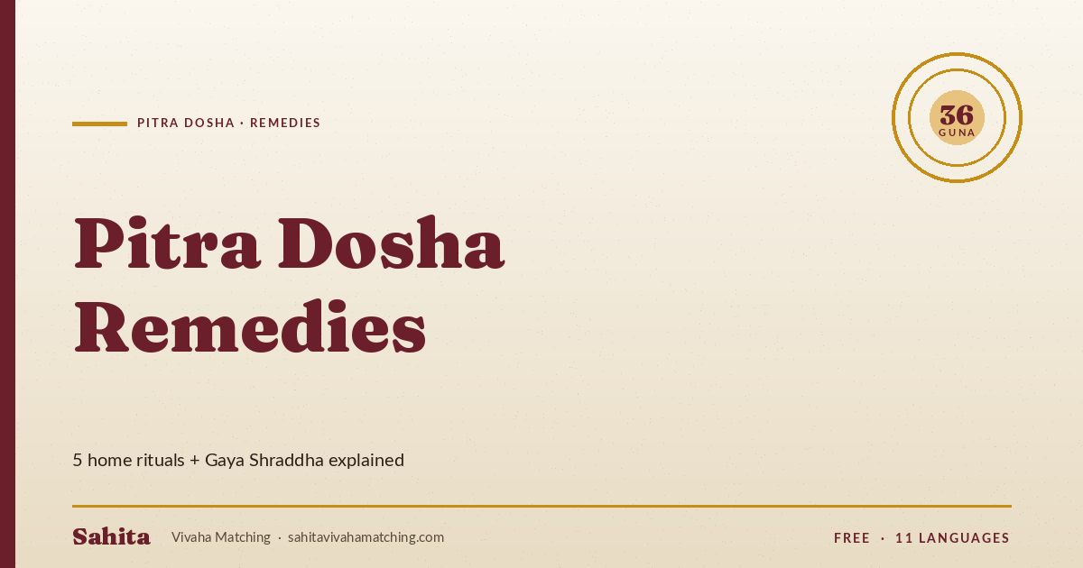 pitra dosha remedies — Sahita Vivaha Matching