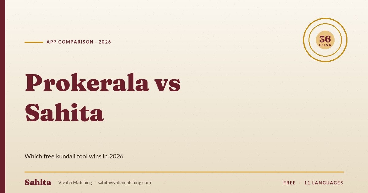 Prokerala vs Sahita — kundali matching comparison