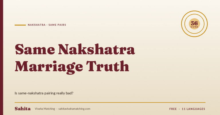 same nakshatra marriage truth — Sahita Vivaha Matching