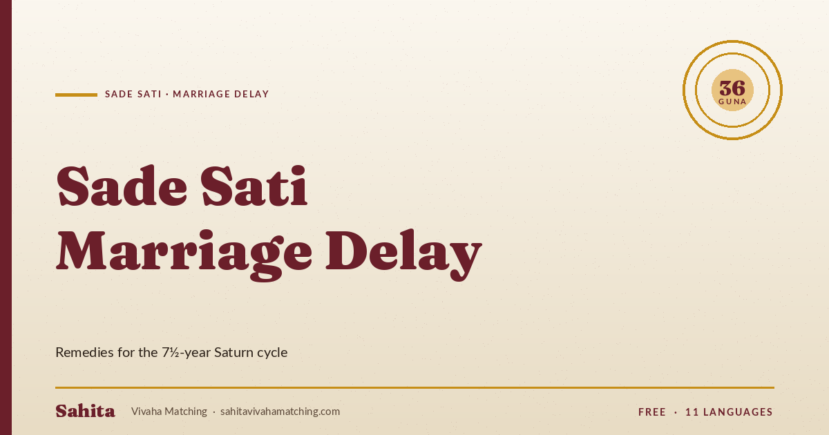 shani sade sati marriage delay — Sahita Vivaha Matching