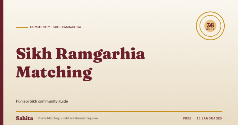 sikh ramgarhia matching — Sahita Vivaha Matching