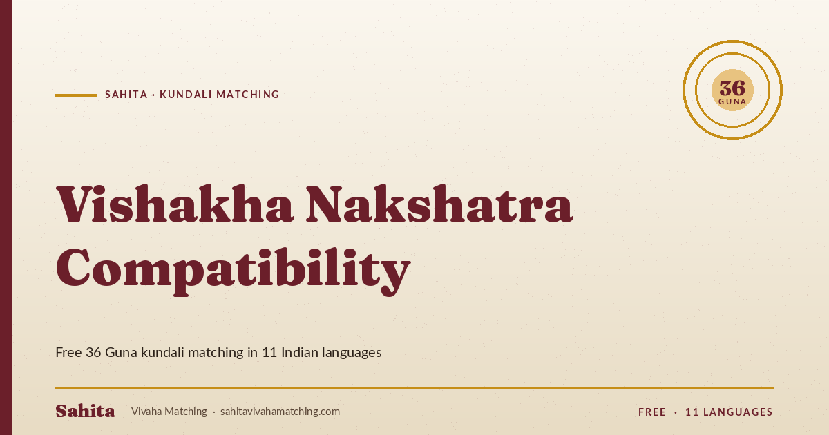 vishakha nakshatra compatibility — Sahita kundali matching