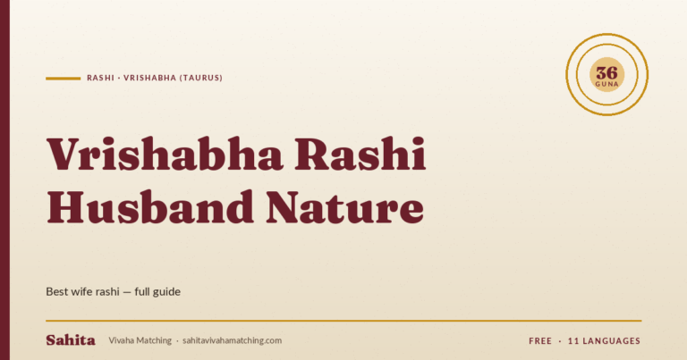 vrishabha rashi husband — Sahita Vivaha Matching