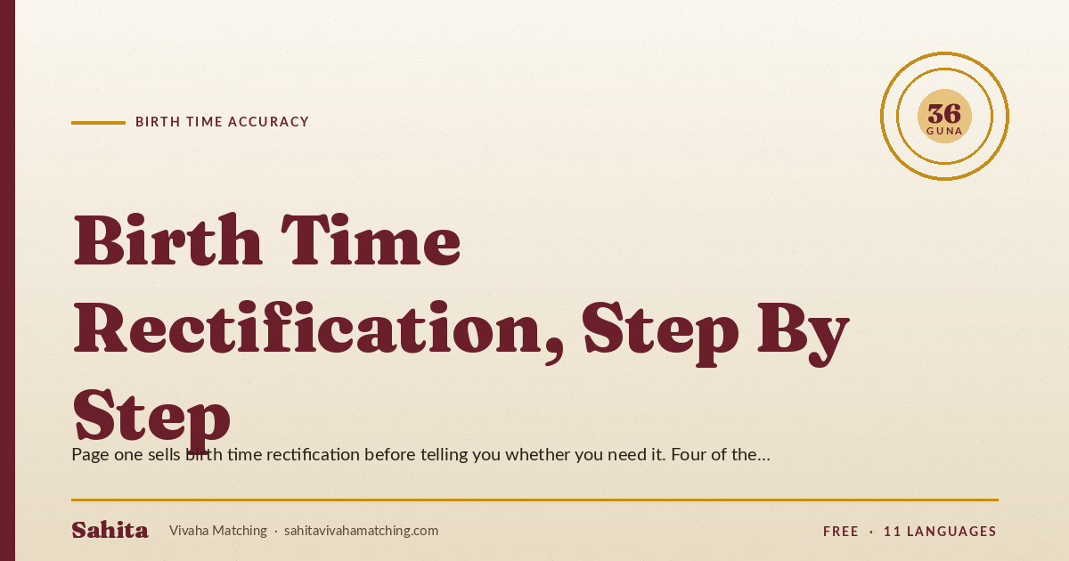 birth time rectification — by Sahita