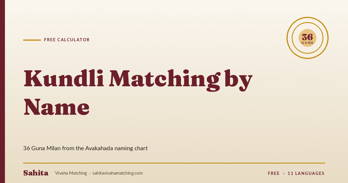 kundali matching by name — free calculator by Sahita