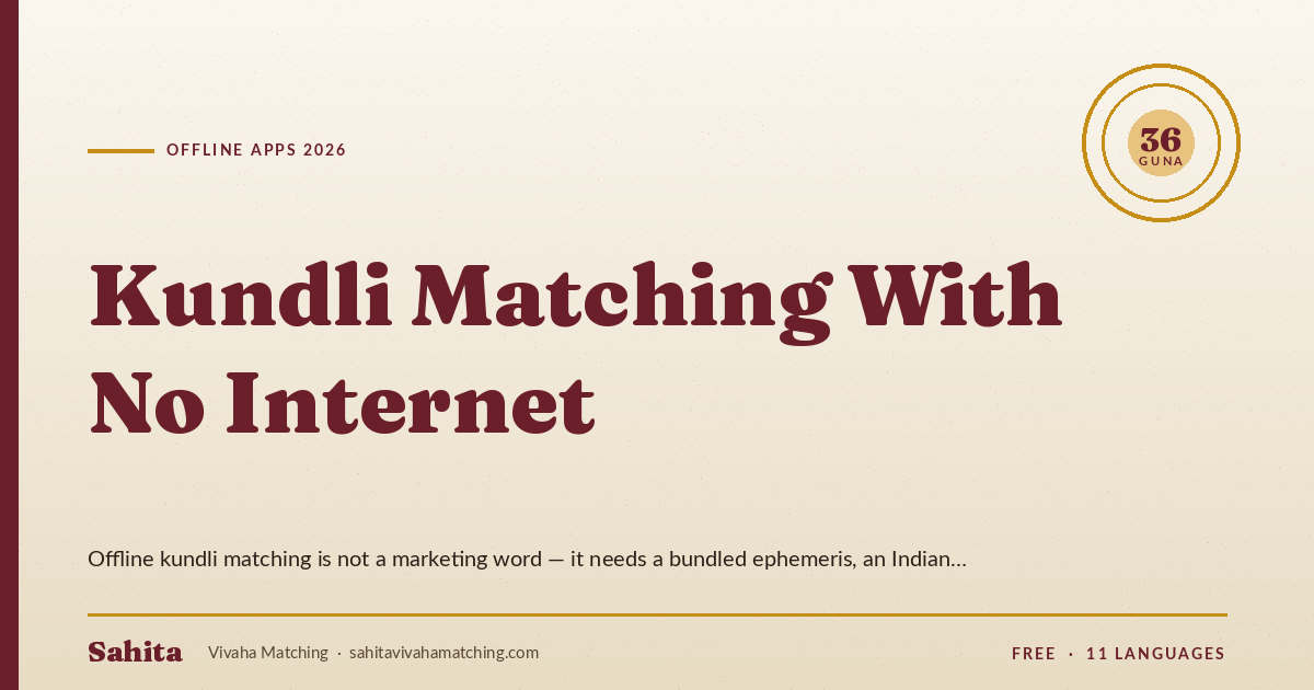 kundli matching offline — by Sahita